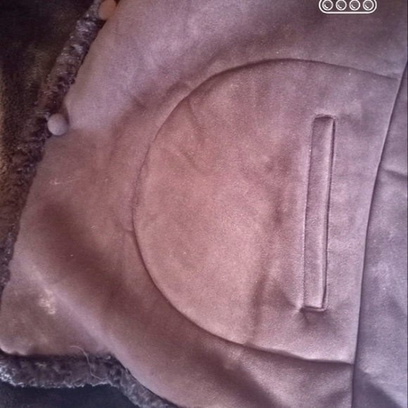 Jones New York Plush Brown Short Winter Coat - Picture 5 of 12